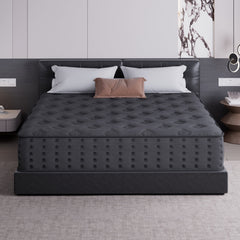 Tryagat 12” Queen Hybrid Mattress in a Box, Medium Firm Queen Size Mattresses, Cooling Gel Memory Foam Mattress with Individually Wrapped Pocket Coils, Pressure Relief